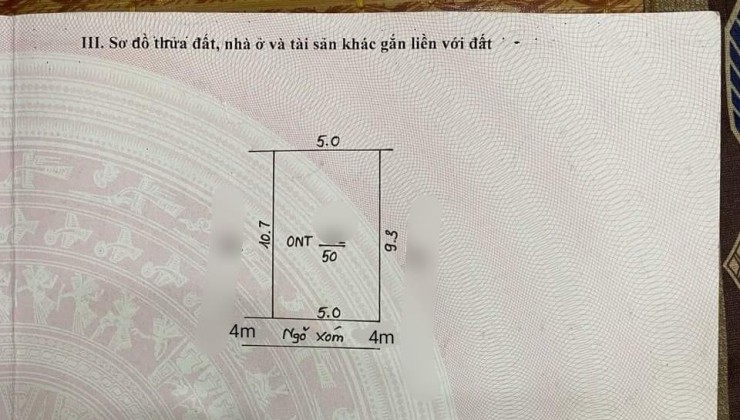 Cc gửi bán 50m2, chỉ 1.x tỷ, tại Chúc Lý, Ngọc Hoà, Chương Mỹ, HN, ô tô vào