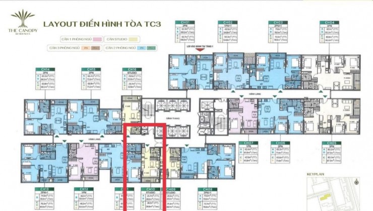 CHÍNH CHỦ BÁN CĂN STUDIO TÒA TC3 THE CANOPY VINHOMES SMART CITY