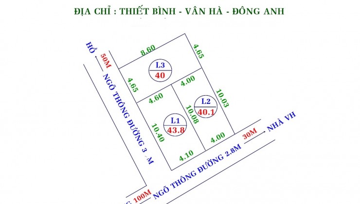 Bán đất phân lô tại  Đông Anh giá đầu tư,Lô góc 2 mặt tiền  chỉ hơn  tỷ  Đường oto đi tứ phía