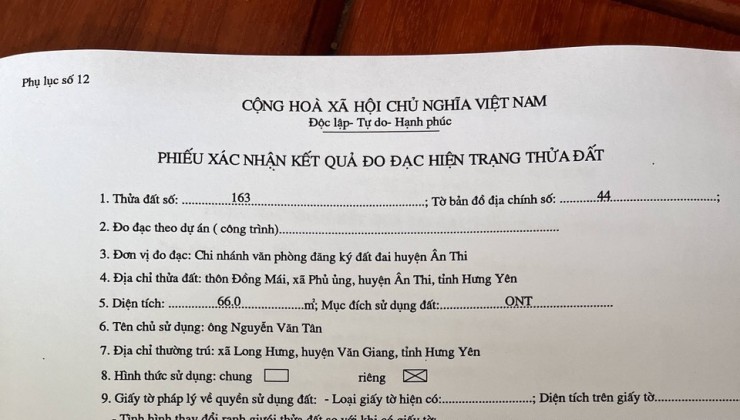 Cần bán 4 lô đất đẹp tại Phù Ủng, Ân Thi, Giá rẻ cho nhà đầu tư