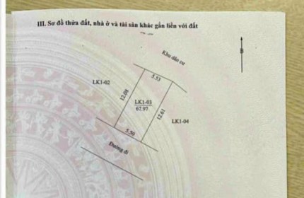 Chính chủ bán 68m2, 2.x tỷ, đấu giá Phú Nghĩa, Chương Mỹ, Hà Nội,  phân lô vỉa hè - đường trục chính xe tải tránh