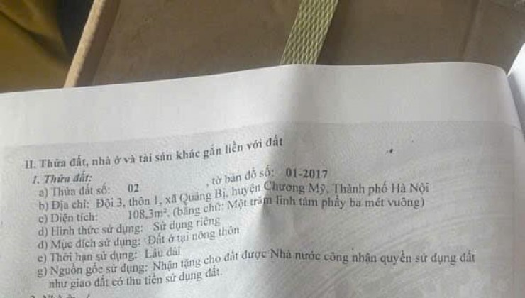 Cc F0 gửi bán 108m2, chỉ nhỉnh hơn 10 tỷ, bám mặt đường TL 419 tại phố Quảng Bị. sẵn nhà 4 tầng đang cho thuê 15 tr/tháng, kinh doanh sầm uất, ô tô