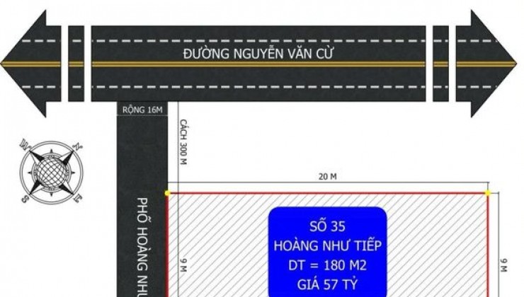 Nhỉnh 300trd/m2 có ngay 200m2, MT 10m2 Phồ Hoàng Như Tiếp Long Biên