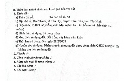 Bán Đất Âp Thành Nam,Xã Tân Hội,Giá 850 Triệu Đồng Diện Tích:1340m²