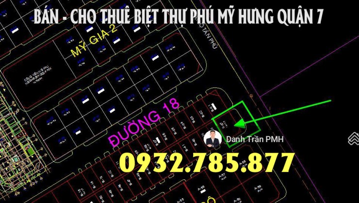 Lô đất góc Nam Đô 2 Phú Mỹ Hưng Quận 7 Gía 52 Tỷ LH 0932785877 Danh Trần PMH