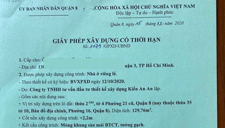 CHÍNH CHỦ BÁN NHANH LÔ ĐẤT ĐẸP - ĐẦU TƯ SIÊU LỜI Đường An Dương Vương, Phường 16, Quận 8, HCM