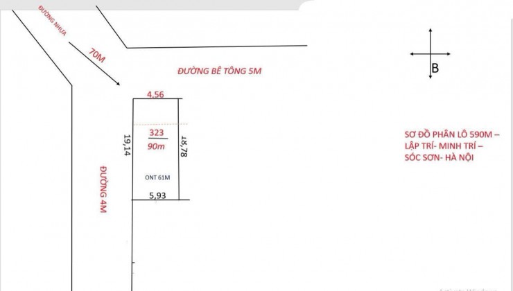 Hot! Tìm đâu ra lô đất đẹp như thế này bh, dt 90m Lập Trí, Minh Trí, Sóc Sơn