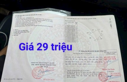 ĐÁT NÊN KHÁNH HOÀ CHỈ 29 TRIỆU NHANH TAY MUA NGAY