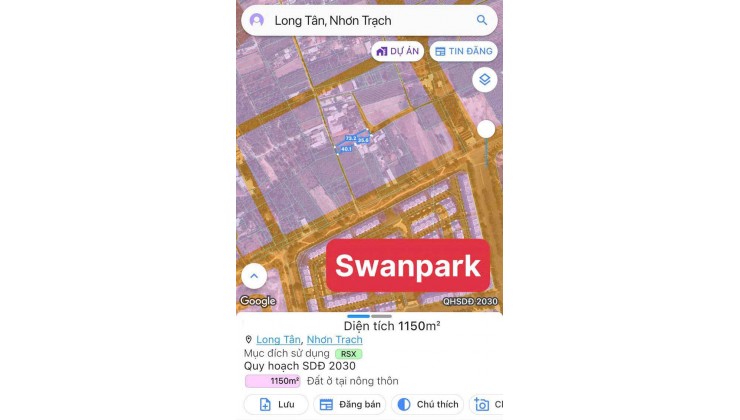 Bán Đất Long Tân 1.150m² Giáp Swanpark - 7,5 Tỷ