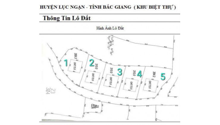 Cần bán 5 lô  biệt thự F0 tại Kiên Thành- Lục Ngạn -Bắc Giang