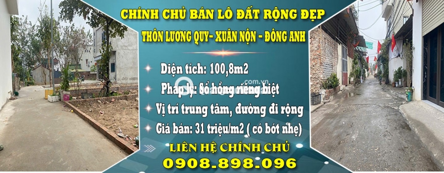 Cần Tiền Bán Nhanh lô đất đep tại Thôn Lương Quy, Xuân Nộn, Đông Anh