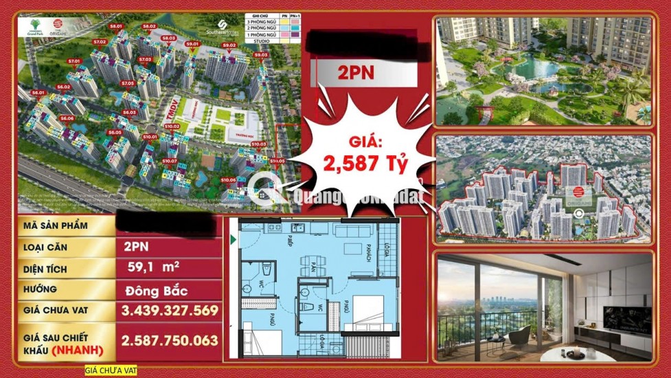 Bán căn hộ 2pn Vinhomes Grand Park giá tốt phù hợp vợ chồng trẻ hoặc người trẻ muốn mua nhà SG