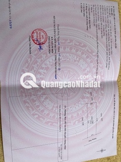 CẦN BÁN LÔ ĐẤT ĐẸP TẠI HUYỆN THỌ XUÂN TỈNH THANH HOÁ