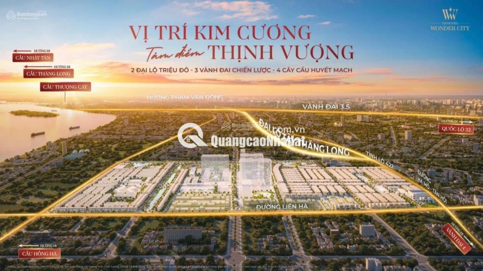 Quỹ căn đẹp nhất, giá chuẩn nhất, chính sách tốt nhất từ cđt Vinhomes Wonder City( Vin Đan Phượng)