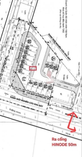 KĐT Hinode - Park: Đất 75m2 phân lô, vỉa hè + đường 2 ôtô tránh - sát QL32