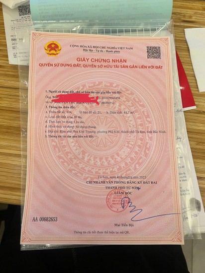 bán lô đất tại phù khê từ sơn bắc ninh , diện tích đủ dùng