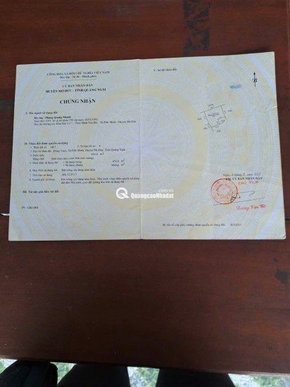 Bán Đất Đức Mộ Quãng Ngãi 22*18=457M2 Giá Bán 190 Triệu
