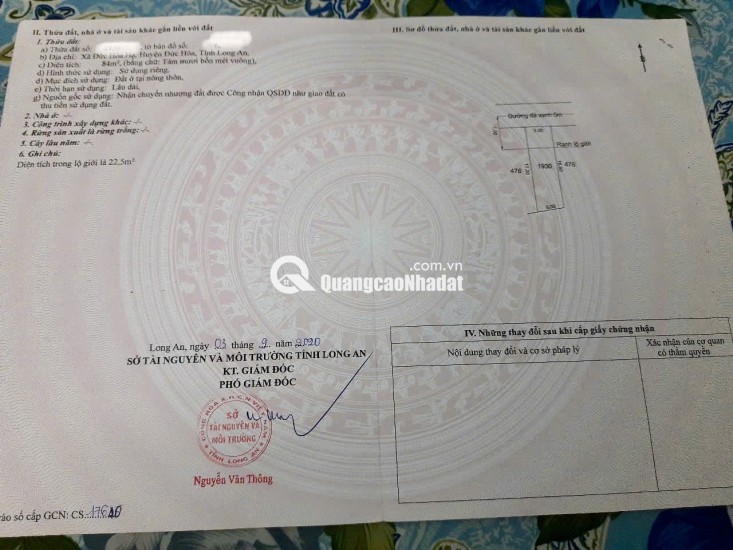 BÁN ĐẤT CHÍNH CHỦ - SỔ HỒNG RIÊNG - GIÁ CHỈ 1 TỶ 8
