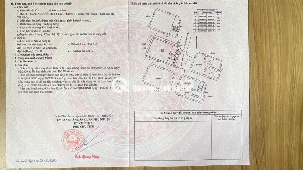 Bán Căn Hộ DV Nguyễn Đình Chính – 7 Tầng – Sổ Vuông – 49 Tỷ Thương Lượng