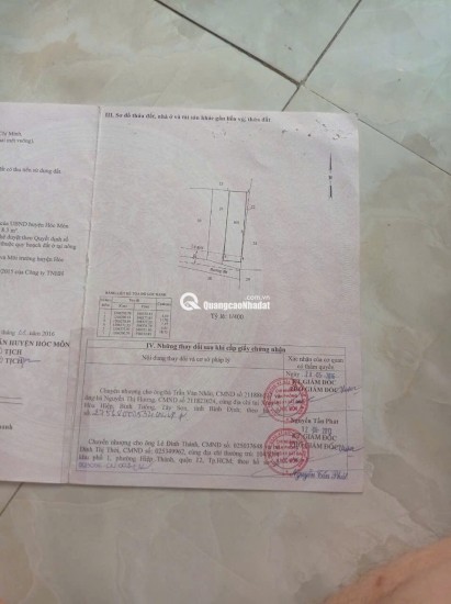 Bán Gấp Đất F0 Giá Đẹp Hơn 1tỷ7 Cho 100m2, SHR Hóc Môn, Khu Vực Đông Dân Cư, Thuận Tiện Đi Lại