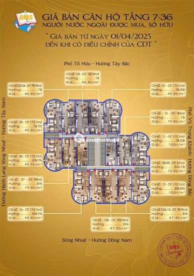 Mở bán đợt cuối chung cư QMS TOP TOWER - TÓ HỮU
