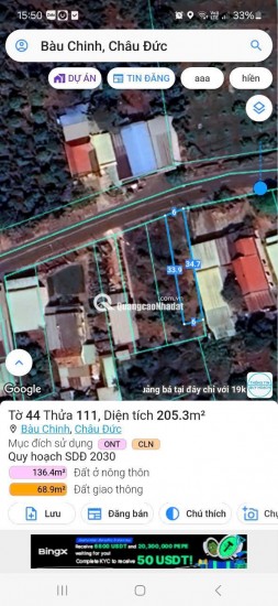 Chỉ 1 Tỷ 150 triệu là sở hữu được 6M Mặt tiền  Kim Long- Láng Lớn 205m2 có sẳn 80m2 thổ cư