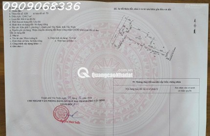 ĐẤT THỔ CƯ ĐƯỜNG NGUYỄN VĂN TỐT - PHƯỜNG 1 - TÂY NINH. GIÁ CỰC TỐT