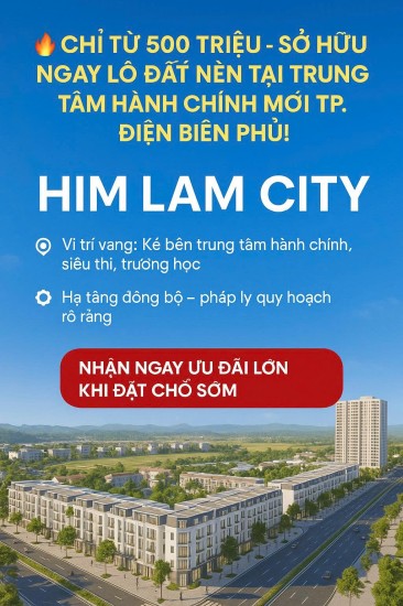 Bán đất khu đô thị 17,17 Him Lam tp Đuện Biên Phủ