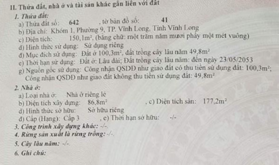 Mua ban nha dat Vinh Long