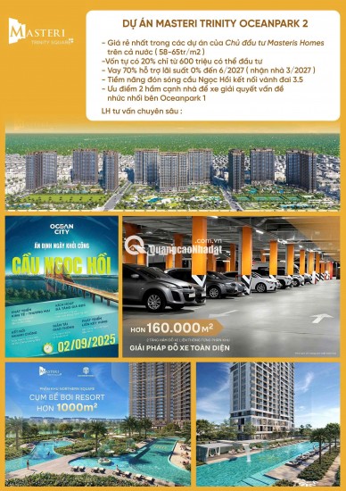 Dự án Masterise Home Tại Vinhomes Ocean Park 2 Đáng Để Mua Giá Chỉ có 55tr/m2. LH 0904910091