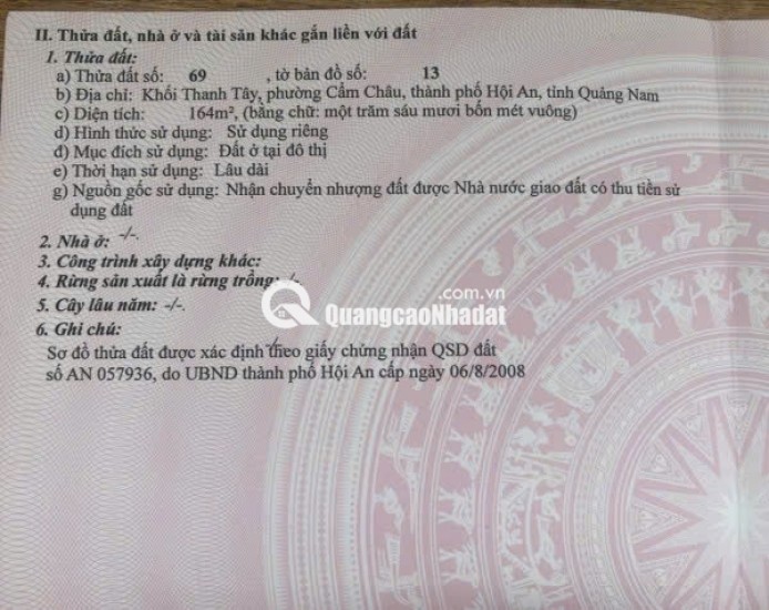 Cần bán đất đường Cửa Đại, phường Cẩm Châu, TP Hội An, Quảng Nam