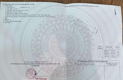 BÁN ĐẤT THỔ CƯ & ĐẤT TRỒNG CÂY LÂU NĂM – VẠN HƯNG, VẠN NINH, KHÁNH HÒA
