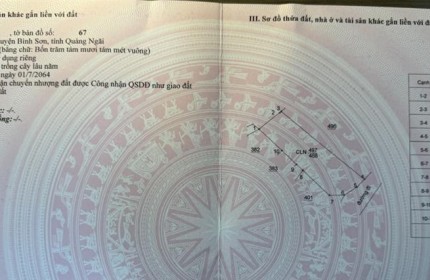 CẦN BÁN ĐẤT VƯỜN – SỔ RIÊNG – ĐƯỜNG RỘNG – GIÁ HỢP - QUẢNG NGÃI LÝ