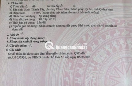Cần bán đất đường Cửa Đại, phường Cẩm Châu, TP Hội An, Quảng Nam