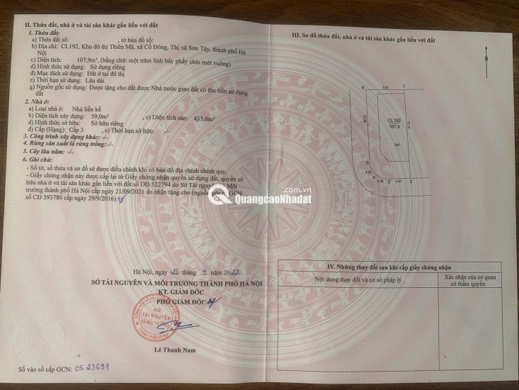 Bán gấp căn biệt thự liền kề kđt Thiên Mã - Cổ Đông - Sơn Tây