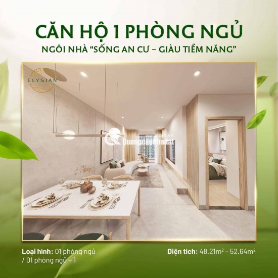 Căn hộ Elysian quận 9, rổ hàng đa dạng các căn từ 1,2,3PN giá tốt view đẹp, mua ngay trực tiếp CĐT, CK 8%, Thanh toán 5% ký HĐMB