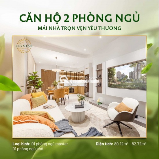 Căn hộ Elysian quận 9, rổ hàng đa dạng các căn từ 1,2,3PN giá tốt view đẹp, mua ngay trực tiếp CĐT, CK 8%, Thanh toán 5% ký HĐMB