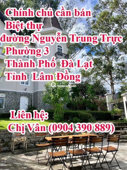 Chính chủ cần bán Biệt thự  Đường Nguyễn Trung Trực, Phường 3, Đà Lạt,Tỉnh  Lâm Đồng