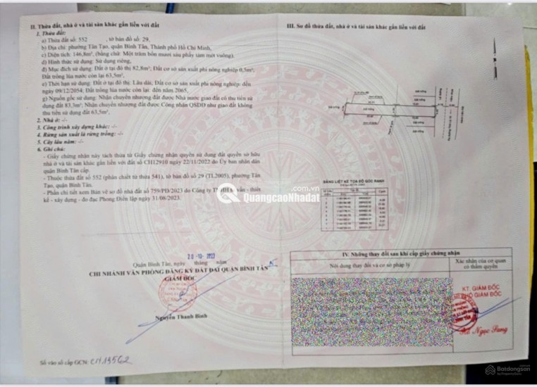Chính chủ bán gấp chính chủ bán gấp lô đất 146.8m2 - MT Trần Hải Phụng, Bình Tân - Kẹt bank cắt lỗ