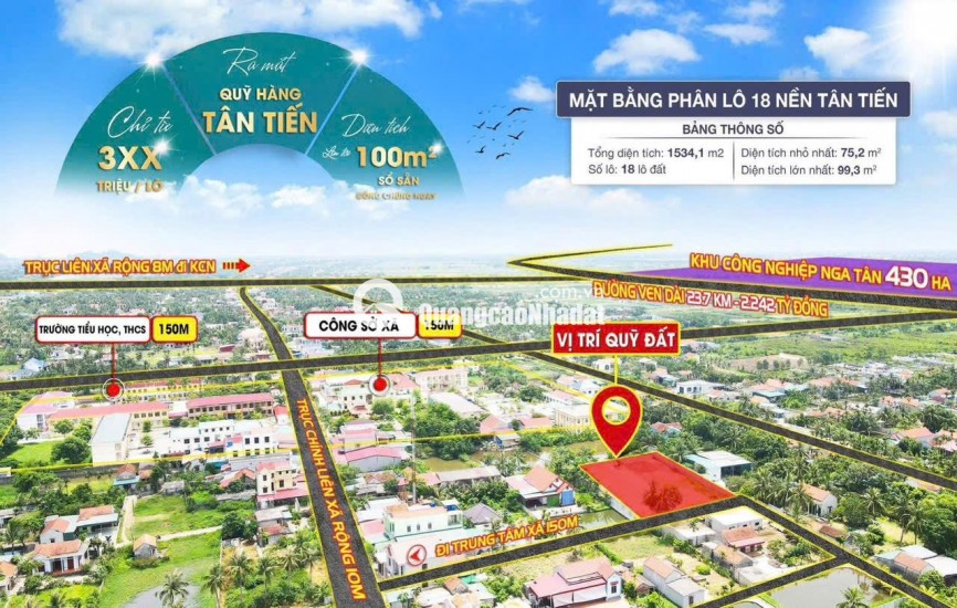 Mặt tiền : 5,5m full thổ cư .