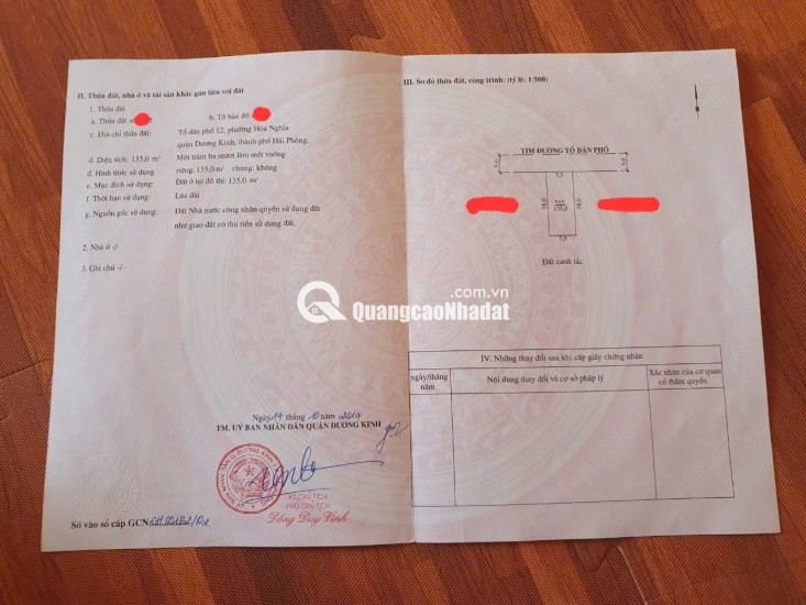 22.5 tr/m2 135m2 Hoà Nghĩa Dương Kinh Zalo 0567222555