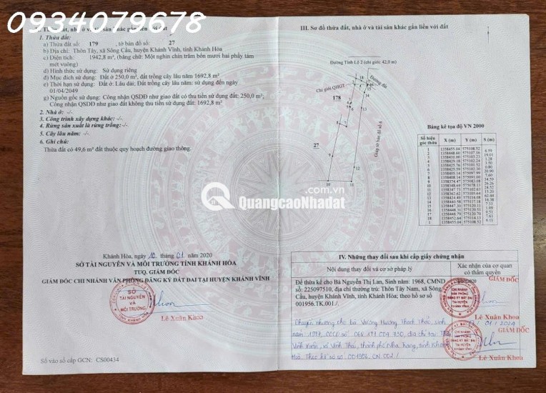 Sông cầu, khánh Vĩnh, Khánh Hòa
nhà mặt tiền tỉnh lộ 2 cần bán