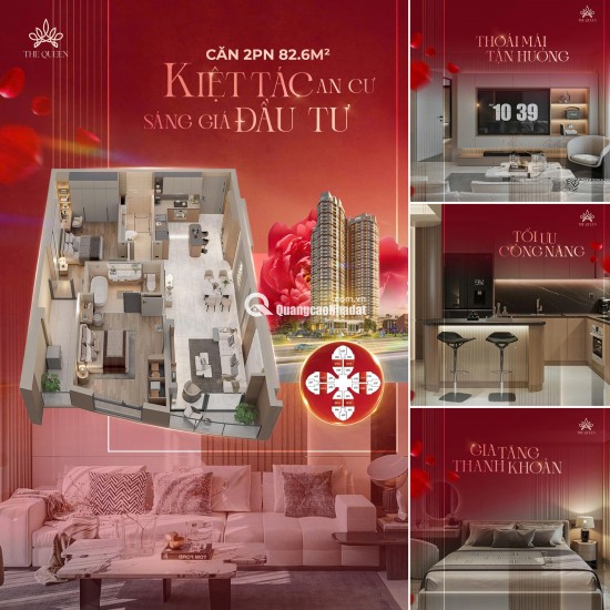 Chiết khấu cực lớn căn hộ chung cư cao cấp 2PN The Queen 360 Giải Phóng - Sổ hồng riêng