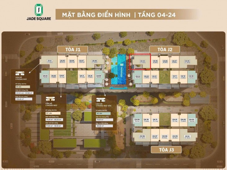 BÁN CĂN 3PN GÓC THIẾT KẾ ĐẸP NHẤT PHÍA TÂY HỒ TÂY, VỐN CHỈ TỪ 2 TỶ ~130m2, DỰ ÁN JADE SQUARE Đ.NGUYỄN ĐÌNH TỨ