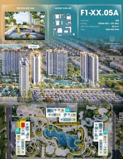 BÁN CĂN GÓC 3N VIEW PHÁO HOA – TÒA F1 MASTERI ERA LANDMARK