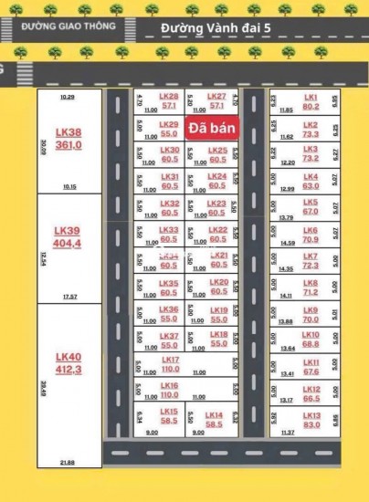 Lô đất diện tích 70,9 m liền kề vs các Cụm CN Thanh Cao, Thanh Hà, Phú Thành đặc biệt tiếp giáp với khu đất đấu giá tại Cao Dương
