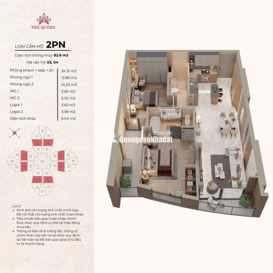 BÁN CĂN HỘ TẦNG TRUNG TẦM VIEW ĐẸP NHẤT THE QUEEN GIÁ CHỈ NHỈNH 9 TỶ