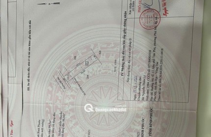 BÁN ĐẤT P.AN LỘC 5*30 TC 50M Đ 17M