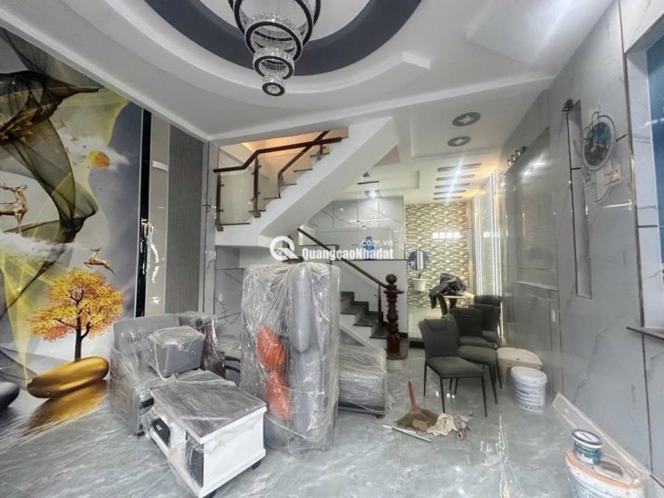 HÀNG HIẾM - NHÀ ĐẸP HẺM KINH DOANH THÔNG TRƯƠNG THỊ HOA - Q12-NGANG ĐỈNH 5m - 4 TẦNG KIÊN CỐ - FULL NỘI THẤT