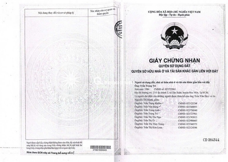 BÁN NHÀ ĐẤT TẠI HÓC MÔN, DT 177M2, SẴN SỔ, CHỈ 3.8 TỶ. LH: 0765659378